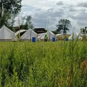 Boerencamping met kunstateliers in de polder
